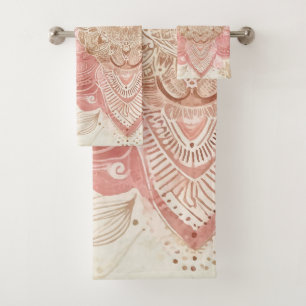 Crème Rose Marron Mandala Bohème Chic Mode