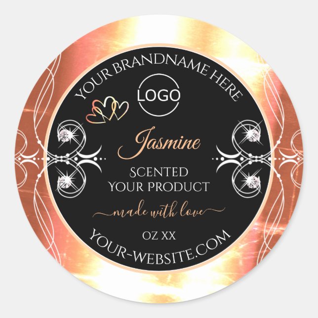 Crème saumon Produit Étiquettes Bijoux Noir avec l (Devant)