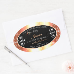 Crème saumon Produit Étiquettes Bijoux Noir avec l