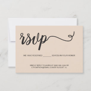 Crème simple RSVP sans envoi Siège réservé