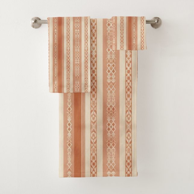 Crème Terracotta Moderne Minimaliste Rayure Boho (En situation)