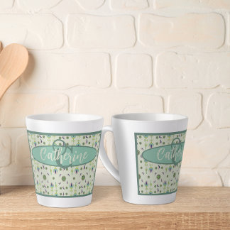 Crème vintage inspirée Élégante Flore Latte Mug