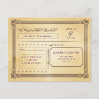 Crème vintage & Mariage Poster Brown RSVP