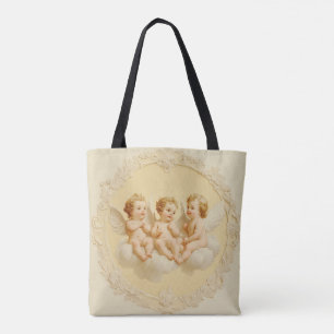 Crème vintage Rococo Cherub Cloud Sac fourre-tout
