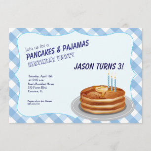 crêpes bleues invitation fête d'anniversaire