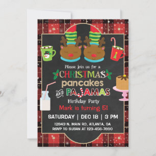 crêpes de Noël et fête du pyjama. invitation