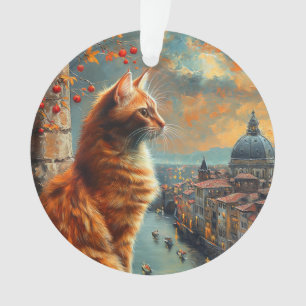 Crépuscule à Venise Chat roux sur un canal