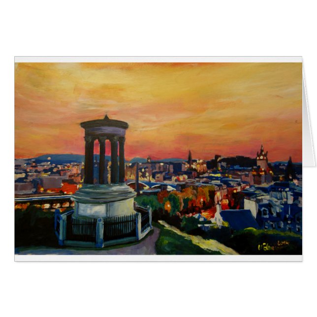 Crépuscule d'Edimbourg Ecosse Skylineat (Devant horizontal)