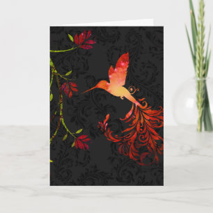 Crépuscule, une carte de voeux de colibri de