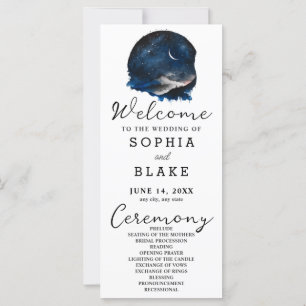 Crescent Moon Starlit Sky Programme de mariage bla