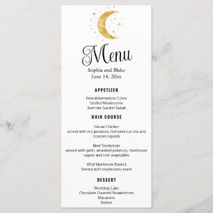 Crescent Moon Starry Night Mariage plat menu