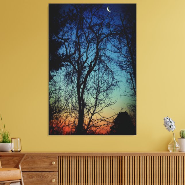 Crescent Moon Sunrise Toile Enveloppée Art (Insitu(Salon))