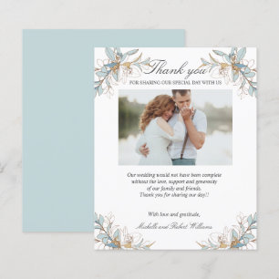 Crest Gold et bleu Mariage photo MERCI