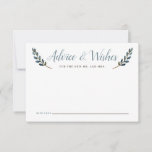 Crest jardin | Conseil et souhaits du Mariage Bleu<br><div class="desc">Avec des feuilles d'aquarelle bleu sur l'avant et votre monogramme et crête sur le dos pour un petit détail supplémentaire. Cela se coordonne très bien avec notre collection de mariages "Garden Crest". Assurez-vous de consulter tous les autres produits de coordination offerts dans cette collection.</div>