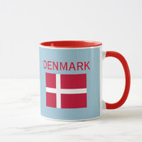 Crête de Copenhague Danemark et tasse de drapeau