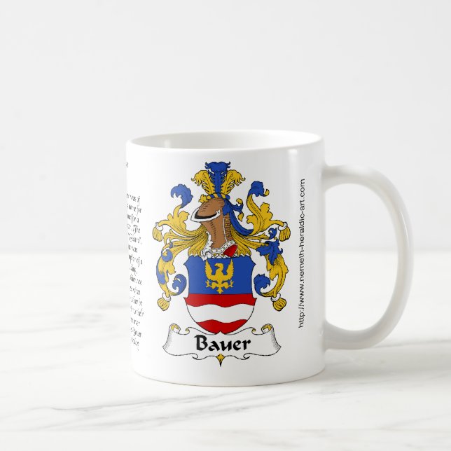 Crête de famille de Bauer sur une tasse (Droite)