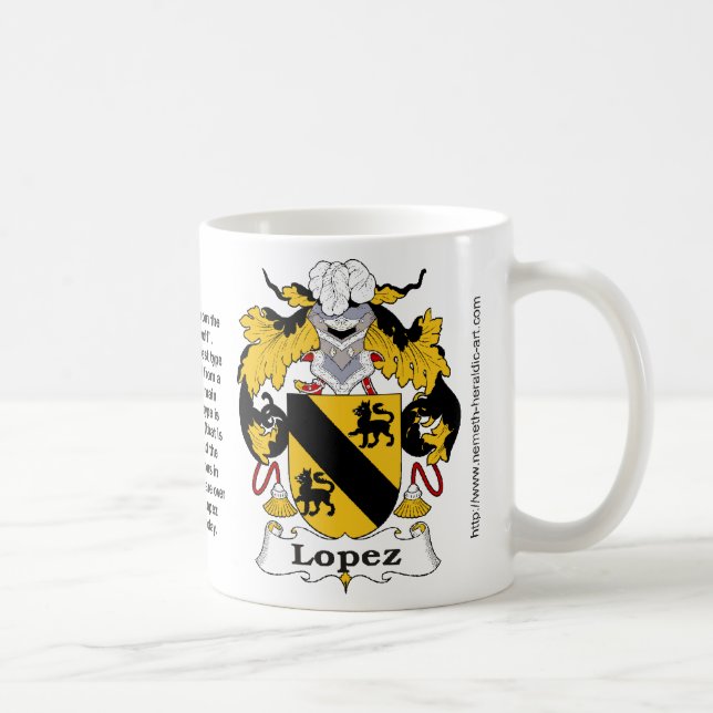 Crête de famille de Lopez sur une tasse (Droite)