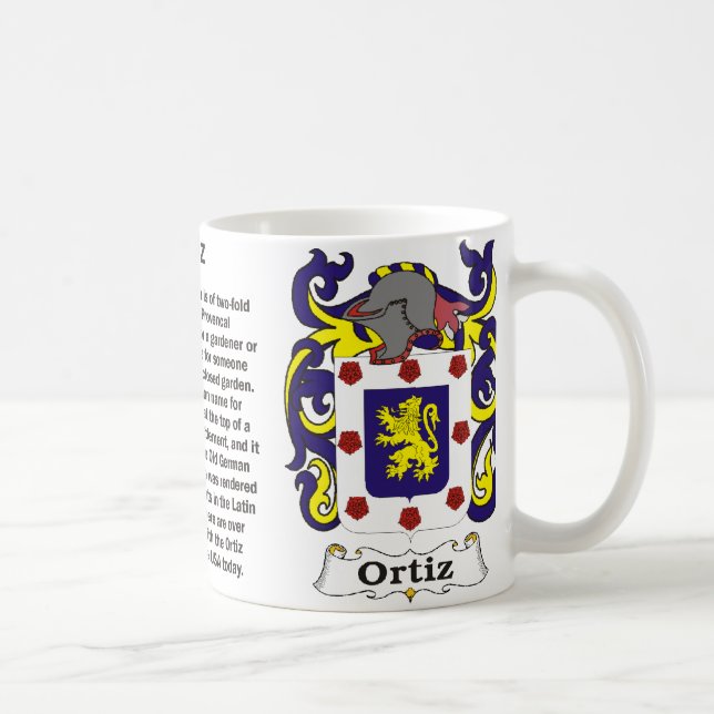 Crête de famille d'Ortiz sur une tasse (Droite)