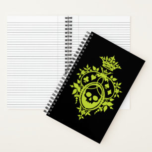 Crête verte avec Carnet crâne et costumes