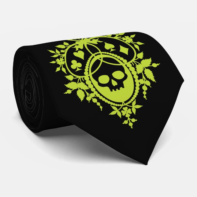 Crête verte avec Cravate crâne et costumes (Roulé)