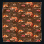 crevettes crevettes Motif de la vie marine Bandana<br><div class="desc">Crevettes avec de longues antennes à bandana à motifs brun. Parfait pour l'été au bord de la mer,  portez cette empreinte marine sur la tête ou enveloppé autour du cou d'un chien.</div>