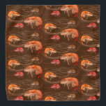crevettes crevettes Motif de la vie marine Bandana<br><div class="desc">Crevettes avec de longues antennes à bandana à motifs brun. Parfait pour l'été au bord de la mer,  portez cette empreinte marine sur la tête ou enveloppé autour du cou d'un chien.</div>