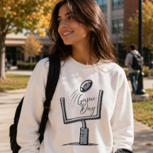 Crewneck pullover « poteau de but de jour de match