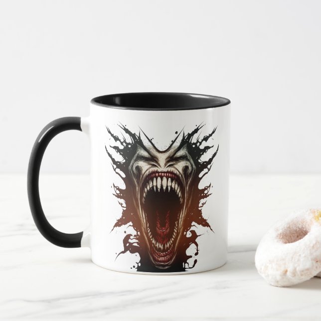 Criant Daemon Horror Mug (Avec donut)