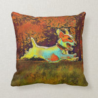 cric Russell dans le coussin de feuille d'automne