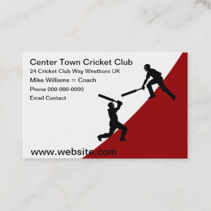 Cricket Club Moderne Simple Cartes de visite