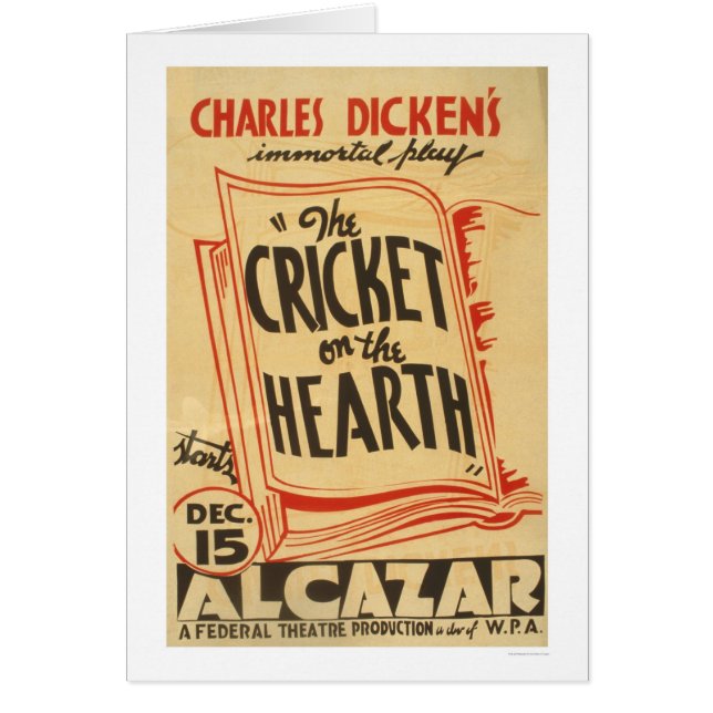 Cricket de Dickens sur le foyer WPA 1938 (Devant)
