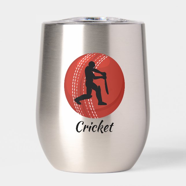 Cricket Design Vin Thermique Tumbler (Avant)
