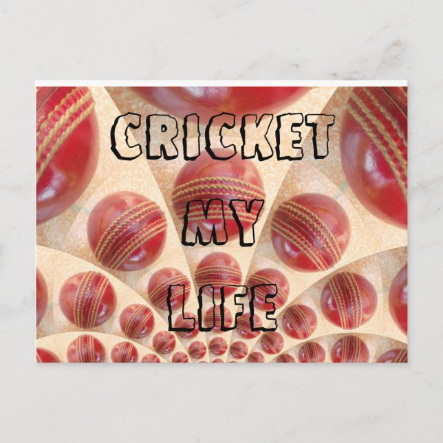Cricket Ma vie J'aime Cricket sport Cartes postale (Devant)