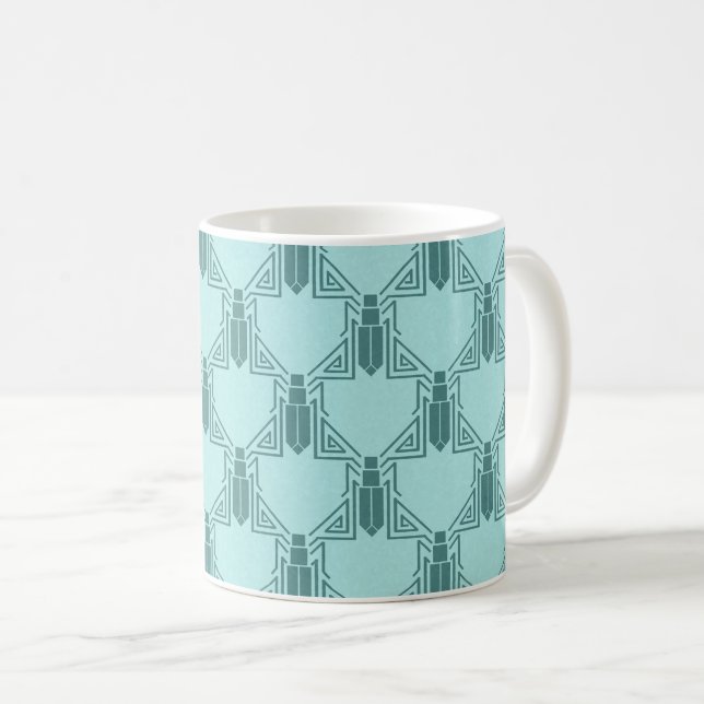 Crickets Art déco - Mug de café Turquoise clair (Devant droit)