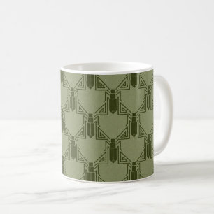 Crickets Art déco - Mug de café vert d'olive clair