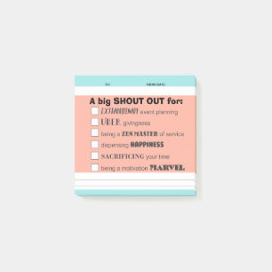 Crient la récompense de post-it de reconnaissance