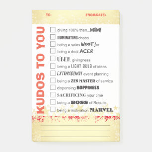 Crient la récompense de post-it de reconnaissance