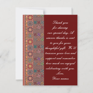 Crimson avec Carte de remerciements Mariage Tatree