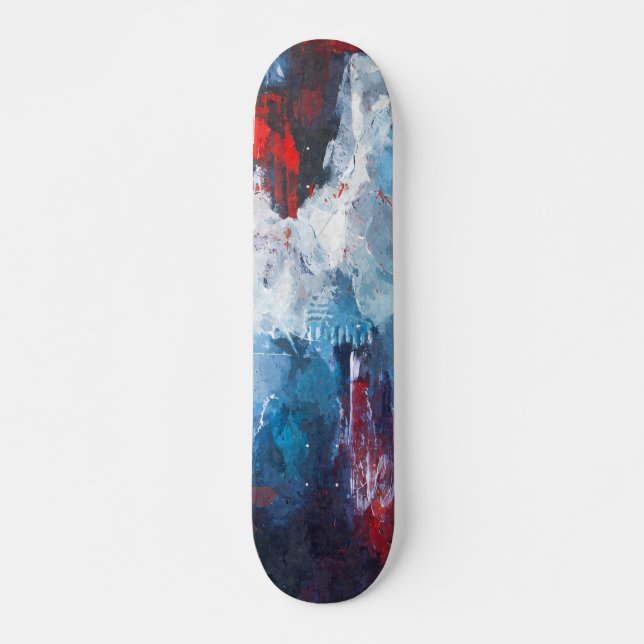 Crimson Blue Vapor Abstract Skateboard (Devant)