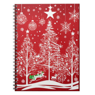 "Crimson Christmas Delight : Carnet Spiral avec S