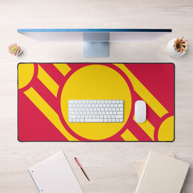 Crimson & Gold Diagonal Crest Mat – Customizable (Bureau 1)