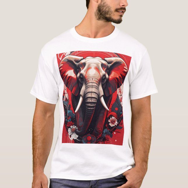 Crimson Majesty Elephant T-Shirt (Devant)