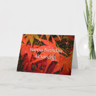 Crimson Maple Feuilles - Carte d'anniversaire pers