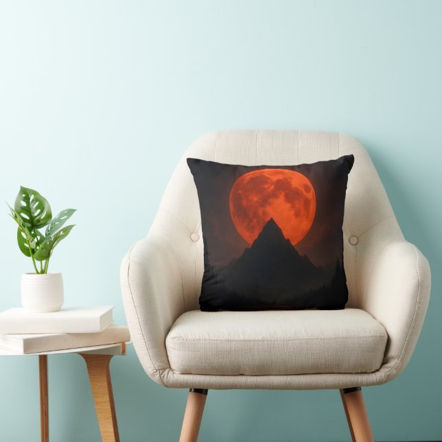 Crimson Moonrise Mountain Coussin (Chaise)