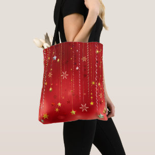 Crimson Red Christmas Celebration Sac fourre-tout 