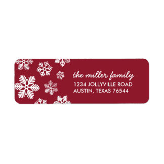 Crimson Snowflakes Étiquettes de adresse personnal