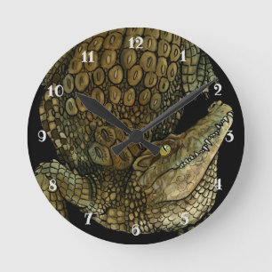 Crique de crocodile ! Horloge ronde
