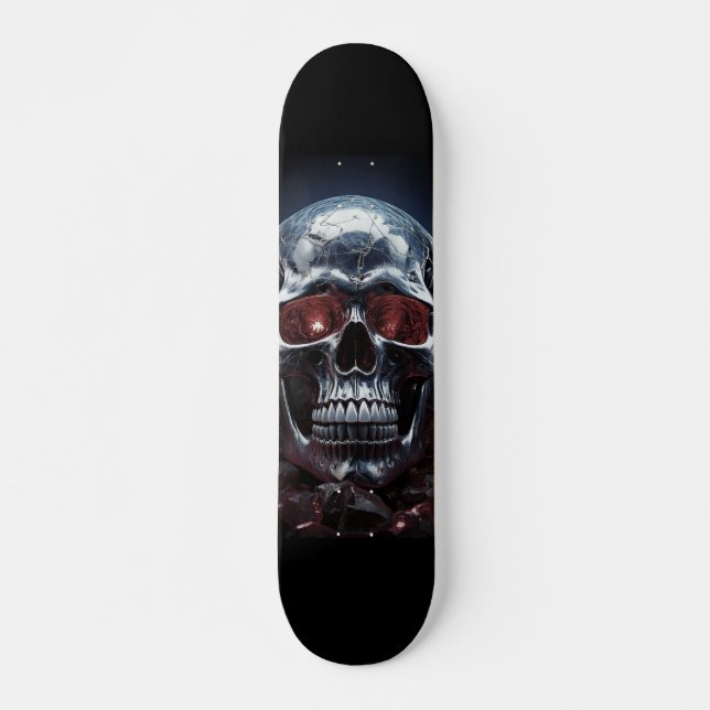Cristal crâne avec Rouby Red Eyes skateboard (Devant)