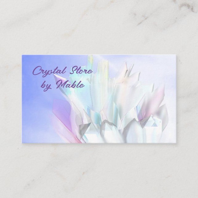 Cristal, Cristal, Reiki, Cartes de visite pastel (Devant)