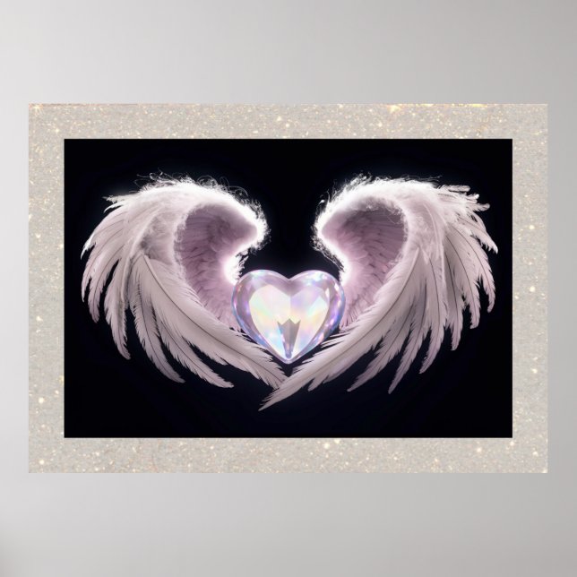 *~*~ Cristal Heart Angel ailes Black AP78 Poster (Devant)
